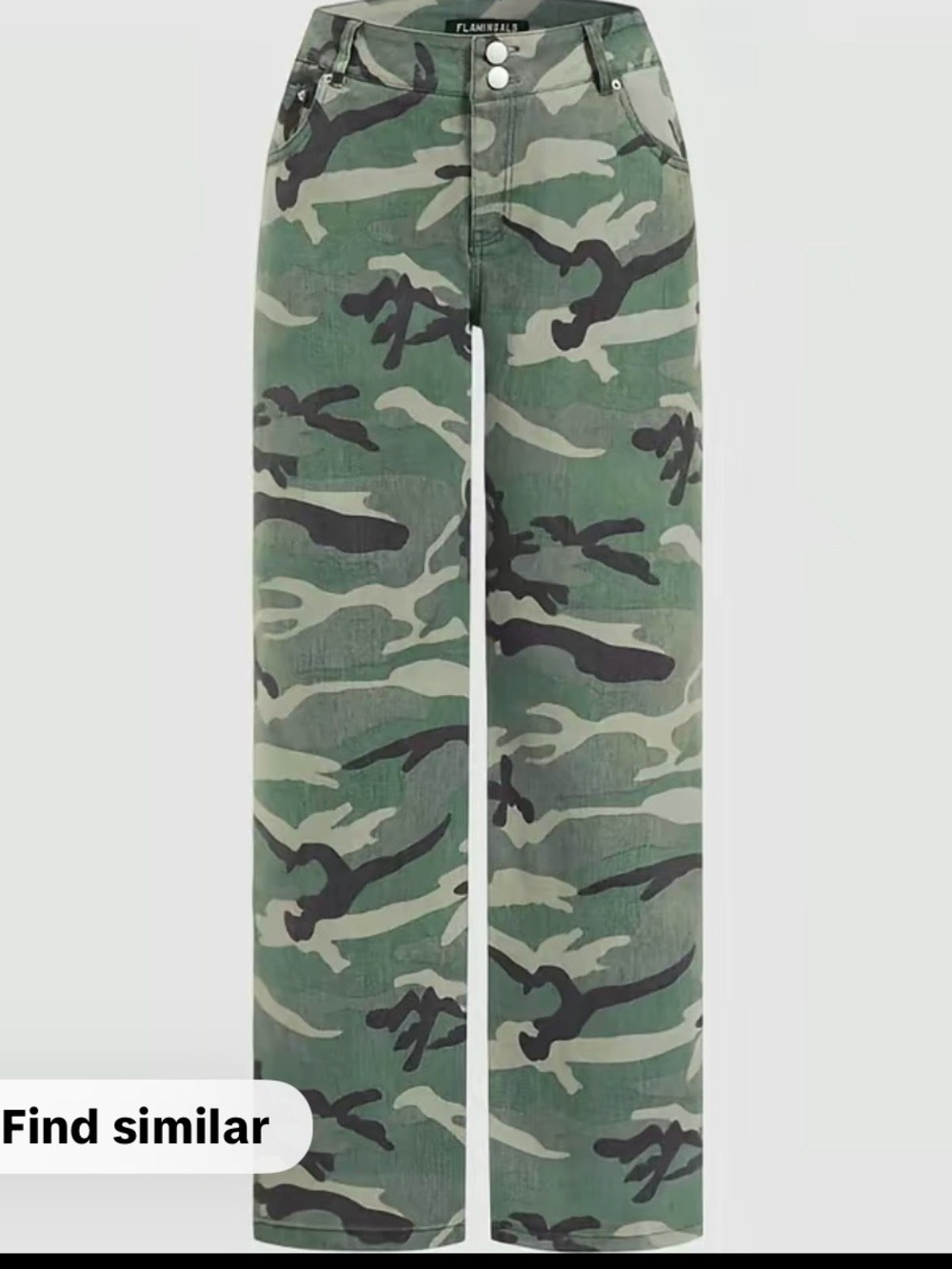 Flamenco Green Camo Straight-Leg Pants